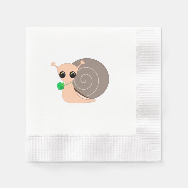Lucky Snail Napkins - Customisable (Front)