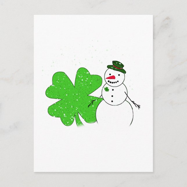 Lucky Snowman Postcard (Front)