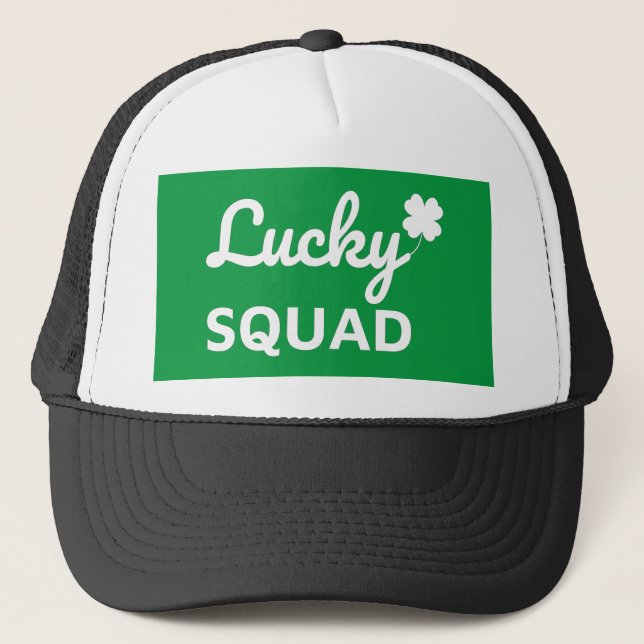 Lucky Squad St. Patrick's Day Trucker Hat (Front)