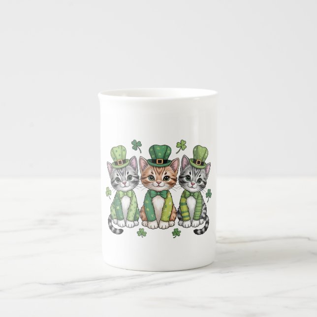 Lucky St. Patrick’s Day Kittens-47474 Bone China Mug (Front)