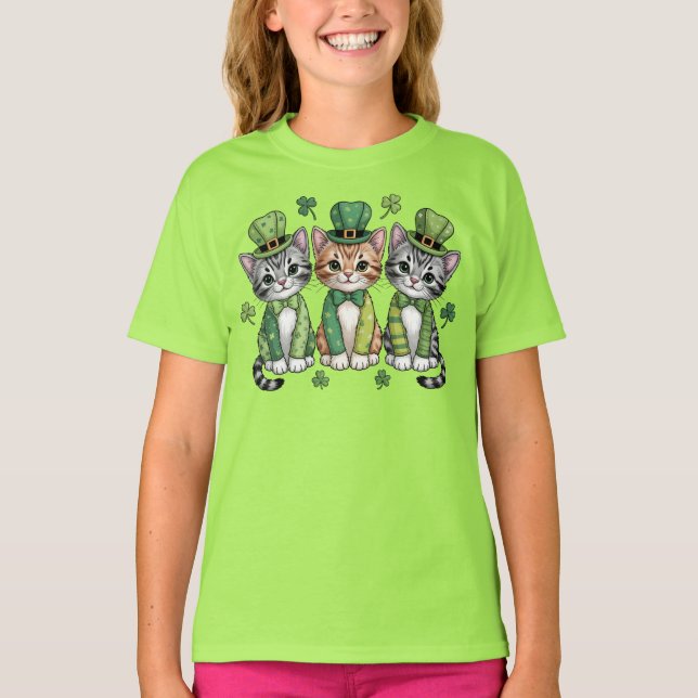Lucky St. Patrick’s Day Kittens-47474 T-Shirt (Front)
