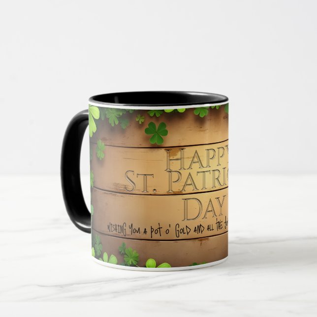 Lucky St. Patrick’s Day Wishes 🍀 Mug (Front Left)