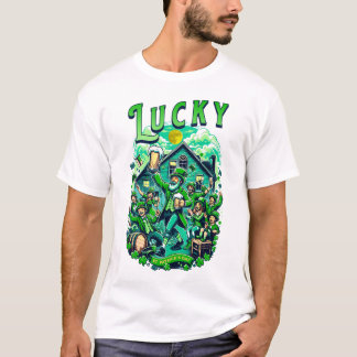 Lucky St Patrick's Day Beer Drinking Pub Party  T-Shirt