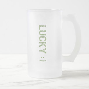 Lucky St. Patrick's Day Frosted Glass Beer Mug