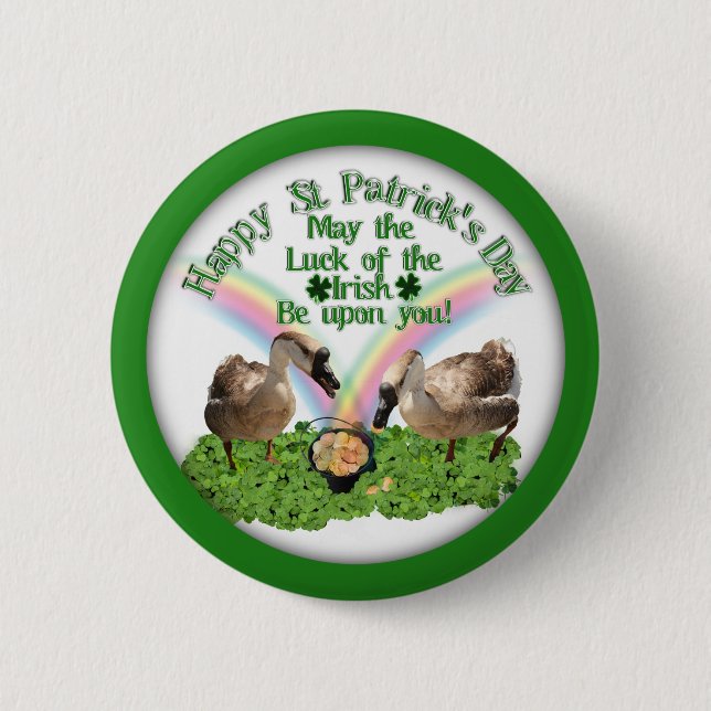 Lucky St. Patrick's Day Geese 6 Cm Round Badge (Front)