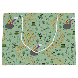 Lucky St Patricks Day Luck & Joy Large Gift Bag