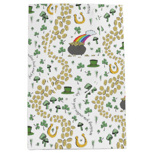 Lucky St Patricks Day Luck & Joy Medium Gift Bag