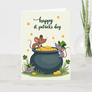 Lucky St Patricks Day Mice Card