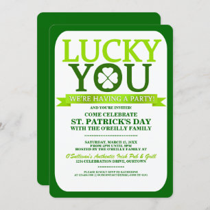 Lucky St. Patricks Day Party Invitations