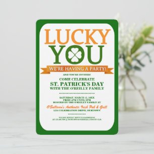 Lucky St. Patricks Day Party Invitations