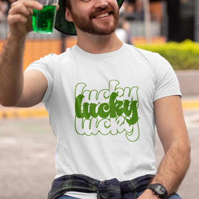 Lucky St Patrick's Day Retro 70's Men's T-Shirt (Creator Uploaded)