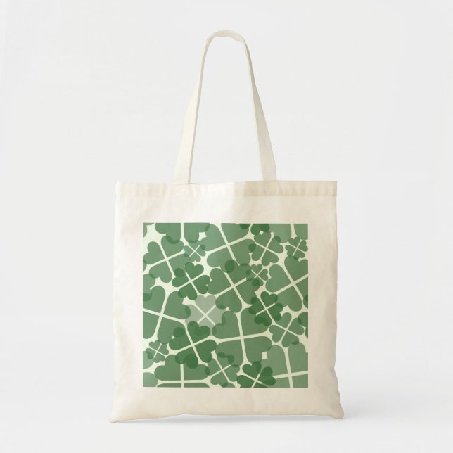 Lucky St Patrick's Day Shamrock Tote Bag (Front)