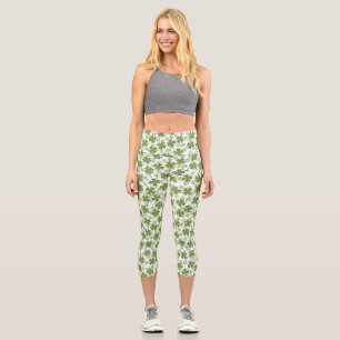 Lucky St. Patrick's Day Shamrocks Capri Leggings