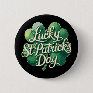 Lucky St. Patrick's Day Vintage Typography 6 Cm Round Badge