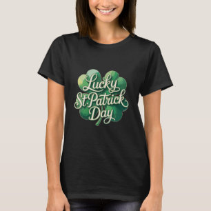 Lucky St. Patrick's Day Vintage Typography Four T-Shirt