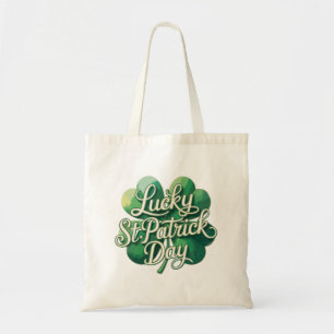 Lucky St. Patrick's Day Vintage Typography Four Tote Bag