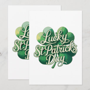 Lucky St. Patrick's Day Vintage Typography   Holiday Card