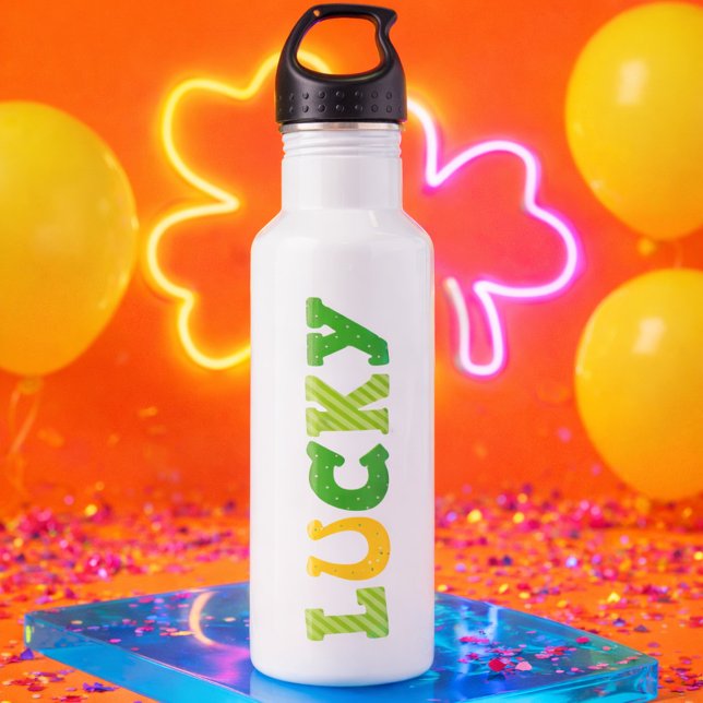 Lucky St. Patrick's Theme Green and Gold 710 Ml Water Bottle (Creator Uploaded)