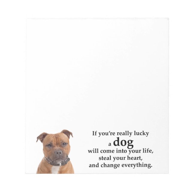 Lucky Staffie Notepad (Front)
