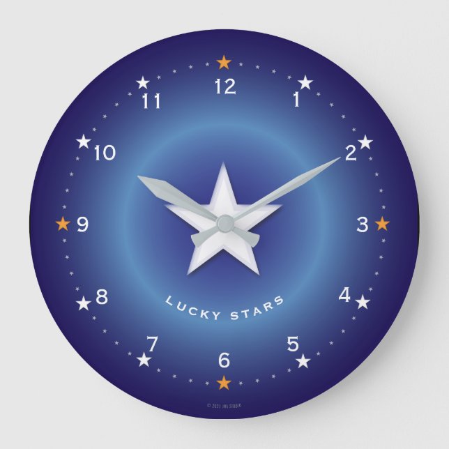 Lucky Stars Acrylic Wall Clock (Front)
