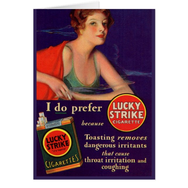 Lucky Strikes 1920s cigarette ad (Front)