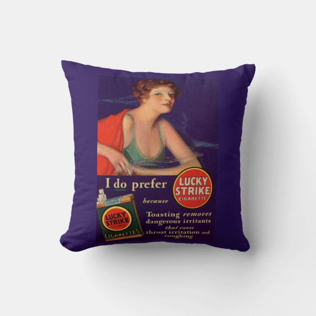 Lucky Strikes 1920s cigarette ad Cushion (Front)