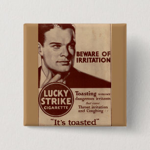 Lucky Strikes - Beware of Irritation 15 Cm Square Badge