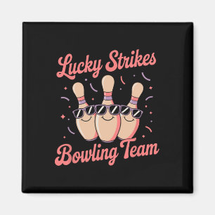 Lucky Strikes Women Or Girls Bowling Team Magnet