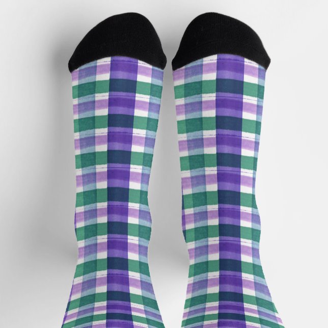  Lucky Stripe Plaid Socks (Top)