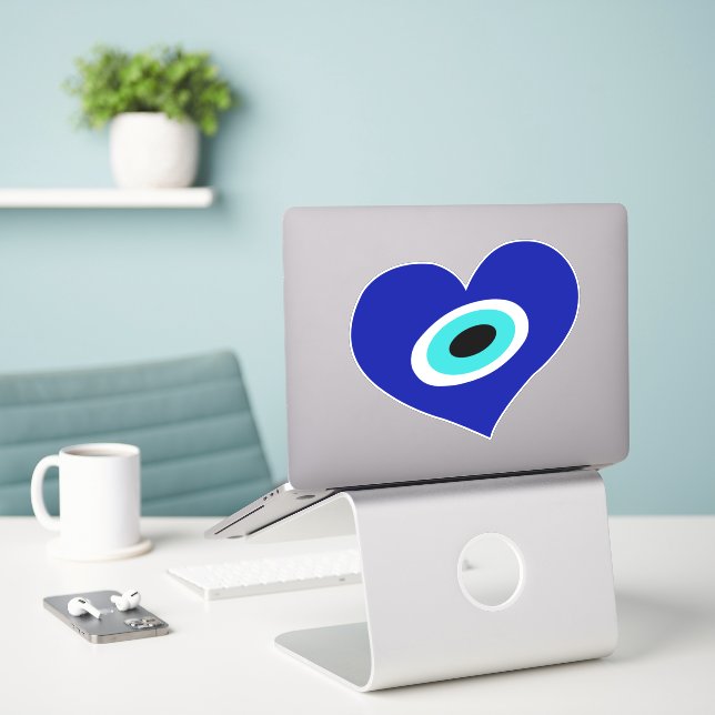 Lucky Symbol, Evil Eye Cute Heart (Laptop On Desk)