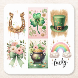 Lucky Symbols, St. Patrick's Day Paper Coaster