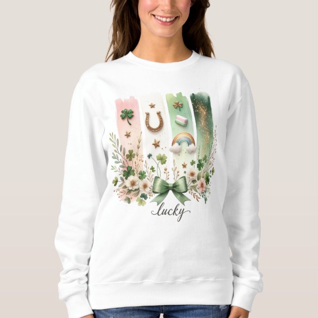 Lucky Symbols, St. Patrick's Day Sweatshirt (Front)