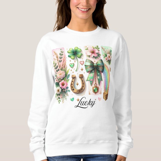 Lucky Symbols, St. Patrick's Day Sweatshirt (Front)