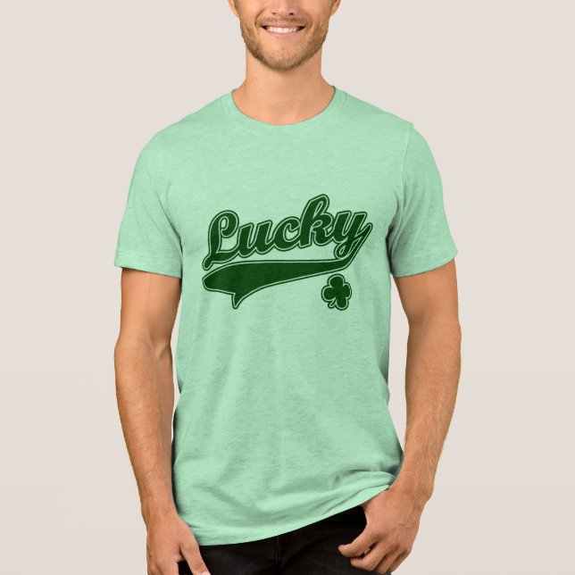 Lucky T-Shirt, Funny St. Patricks Day Tri-Blend Shirt (Front)