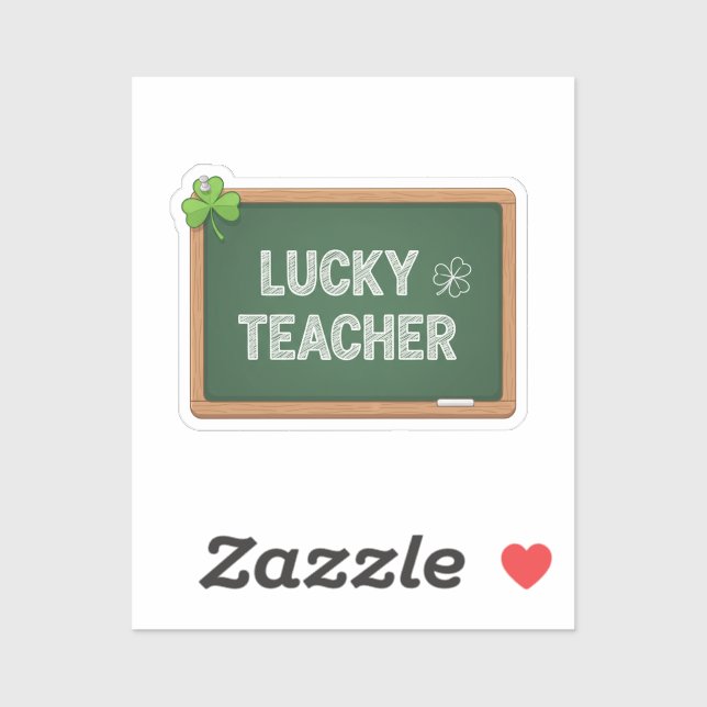 Lucky Teacher Blackboard St Patrick's Day Sticker (Sheet)