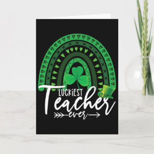 Lucky Teacher St Patricks Day Gift School Men Wome Card