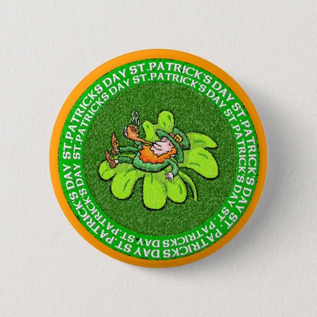 Lucky the Leprechaun 6 Cm Round Badge (Front)