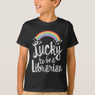 Lucky To Be A Librarian School St Patricks Day Gif T-Shirt