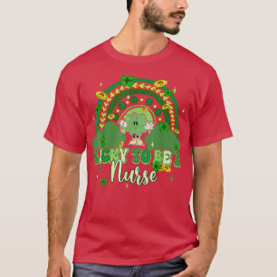 Lucky To Be A Nurse Retro Groovy Rainbow St Patric T-Shirt