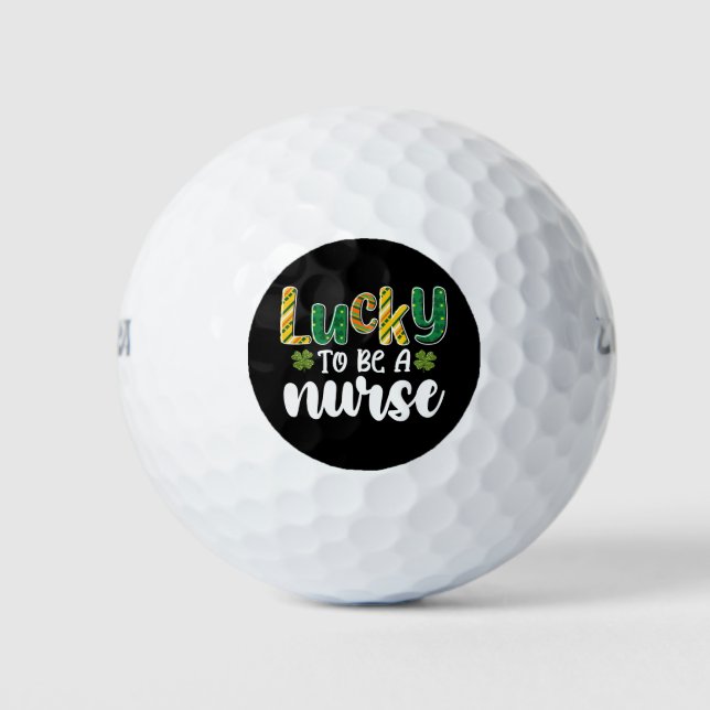 Lucky To Be A Nurse St Patrick's Day Golf Balls (Front)