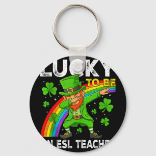 Lucky to be an esl teacher st patricks day english key ring