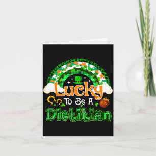 Lucky to be dietician shamrock rainbow st patricks card