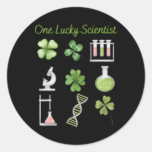 Lucky To Be Science Beakers Chemistry Scientist Pa Classic Round Sticker