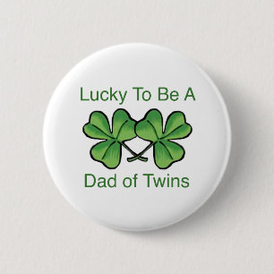 Lucky To Be Twin Dad 6 Cm Round Badge