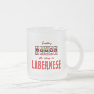 Lucky to Own a Labernese Fun Dog Design Frosted Glass Coffee Mug