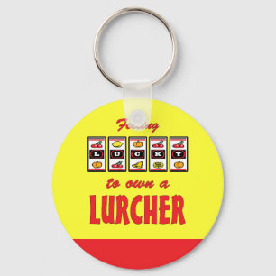 Lucky to Own a Lurcher Fun Dog Design Key Ring