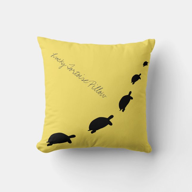 Lucky Tortoise Throw Pillow / Cushion (Front)