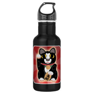 Lucky Tuxedo Cat Illustrated Cartoon Design 532 Ml Water Bottle