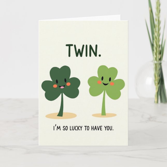 Lucky Twin Shamrock Card (Front)