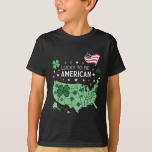 Lucky Usa Clover Map - Shamrock American St. Patri T-Shirt